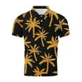 thumbnail image 4 of BXJX Mens Hawaiian Polo Shirts- Short Sleeve Print Mesh Casual Summer Top Gold Size L, 4 of 5