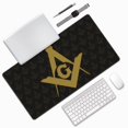 thumbnail image 2 of Large Mouse Pad, Freemason Square and Compasses Non-Slip Waterproof Rubber Keyboard Office Desk Pads Mousepad, 29.5 x 15.8 inches 3mm Thick, 2 of 7