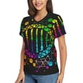 thumbnail image 2 of Women Short Sleeve V Neck Tops T-Shirts Summer Tees, DNA Rainbow LGBT Pride Science, 2 of 6