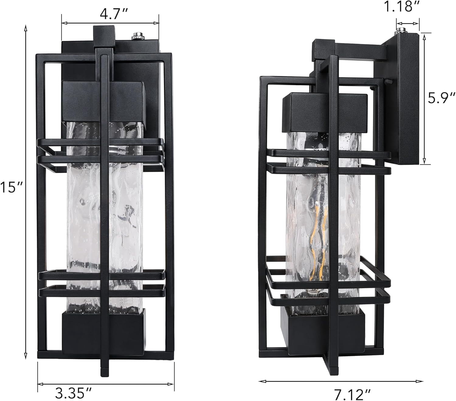 Dusk to Dawn Outdoor Front Porch Light Fixtures Wall Mount,2 Pack Sensor Exterior Lighting Fixtures for House, Waterproof Wall Sconce Lights, Outside Lantern Lamp for Garage, Doorway