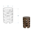 thumbnail image 3 of Maeve Grey Wash Open Slat Solid Wood Round Drum Accent Table by East at Main - Round Rustic Teak Wood Side Table / End Table (12x12x18), 3 of 5