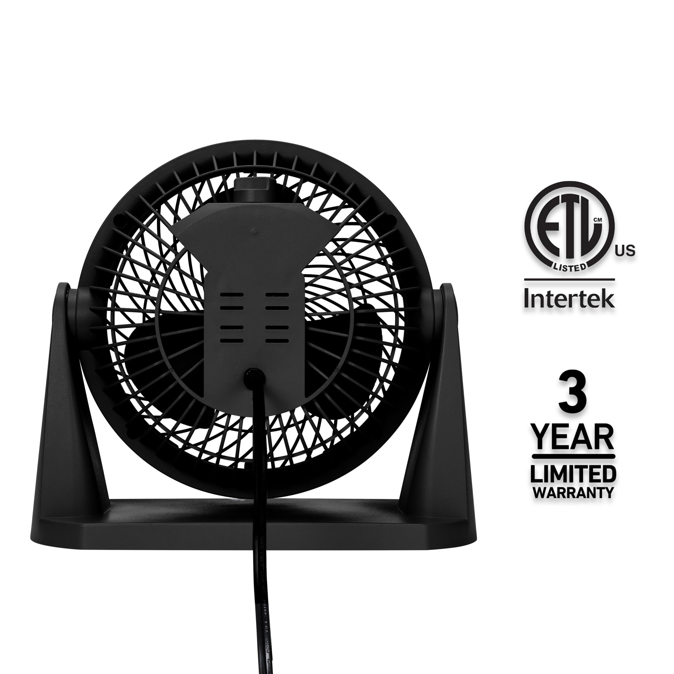 Holmes Blizzard 8 Inch Air Circulator Fan 3 Speed High Velocity Table Desk Fan Black