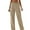 Khaki, variant on Lenpel Women's Cargo Sweatpants High Waisted Drawstring Wide Leg Athletic Joggers Workout Lounge Pants with Pockets