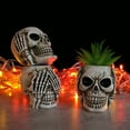 thumbnail image 6 of GZJCKJY New Creative Skeleton Flower Pot 3pcs Flower Pot Decoration Suitable for Miniature Succulent Decorative Pen Rack Container Household office Shelf Decorative Gifts Resin Flower Garden Supplies, 6 of 8