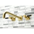 thumbnail image 2 of Kingston Brass KS6057DKL Kaiser Two-Handle Wall Mount Roman Tub Faucet, Brushed Brass, 2 of 7