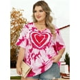 thumbnail image 3 of ALLTB Plus Size Valentines Shirts for Women Cute Love Heart Shirt Valentine T Shirt Red Short Sleeve Casual Hearts Graphic Tops, 3 of 6