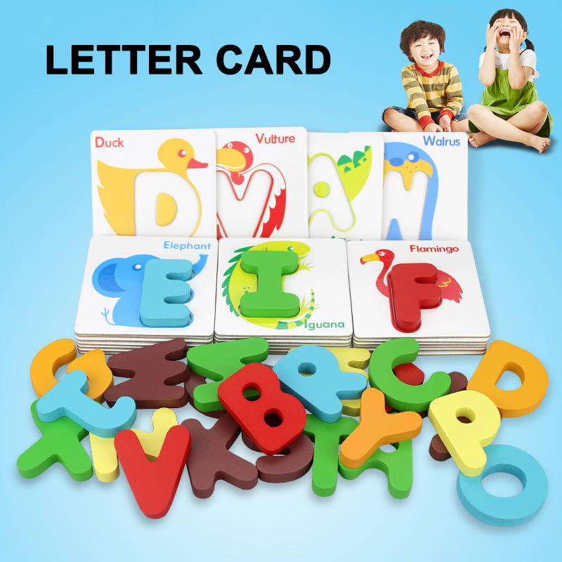 26 English Alphabet Phonetic Learn Flash Cards Letters Baby Early Learning Toys 
