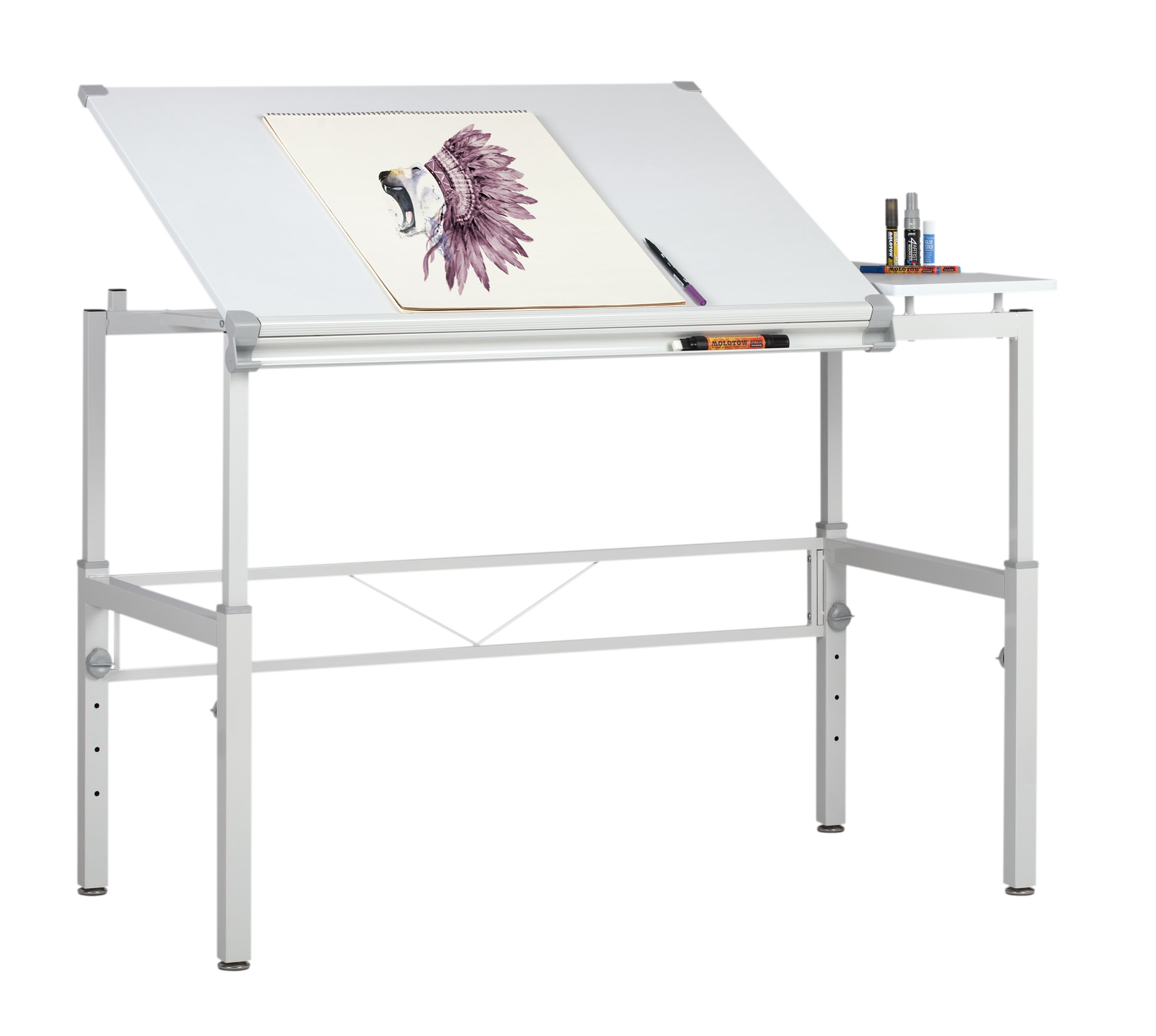 Studio Designs Graphix II White Split Top Crafting Table
