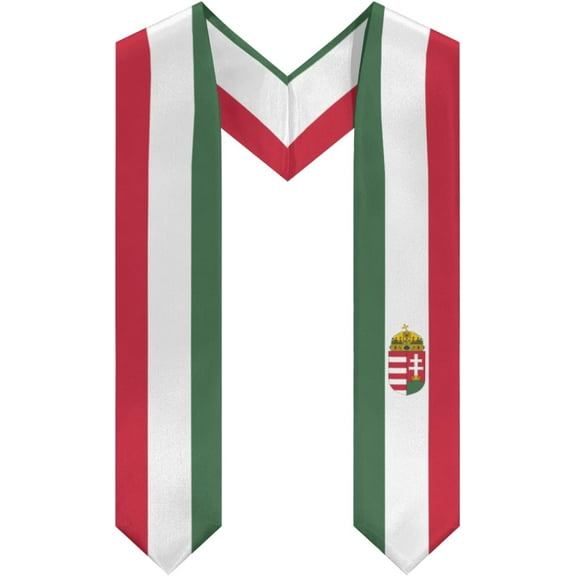 DABOYOZHZH Emblem of Hungary Graduation Stole Shawl Sash Honor For Study Aboard International Students