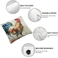thumbnail image 4 of Acheng Funny Wholesale Popular Watercolor Rooster Art Colorful Chicken  Pillow Cover,  2 pcs White, 4 of 6