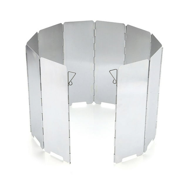 Estufa Parabrisas Parabrisas plegable de 10 placas para estufas de camping al aire libre Estufa de g Tomshoo Estufa Parabrisas