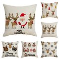 thumbnail image 2 of Fundas de almohada de Navidad Decoraciones de granja Funda de cojín de tela escocesa para sofá Ropa de cama (Árbol de acuarela, Camión rústico, Papá Noel, Muñeco de nieve) kaili Sencillez, 2 of 5