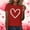 #Watermelon red, variant on GILIGEGE Women's Valentines T-Shirt Print Graphic Tees Cute Love Heart Shirts Casual Short Sleeve Valentines Shirt for Women Romantic Love Heart Bow T-Shirts Valentine Day Lover Tee Tops Brick Red L