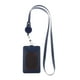 thumbnail image 4 of Titular de la tarjeta de identificación de la tarjeta de del cuero de la PU vertical de 2 caras con la oficina de negocios de la correa Azul real Yuyangstore Porta credencial con cordón, 4 of 8