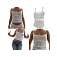 thumbnail image 5 of Biekopu Women's Summer Sleeveless Short Top 2-Piece Set, Lace Trimmed Thin Suspender Vest+Elastic Waist Shorts, S/M/L, 5 of 7