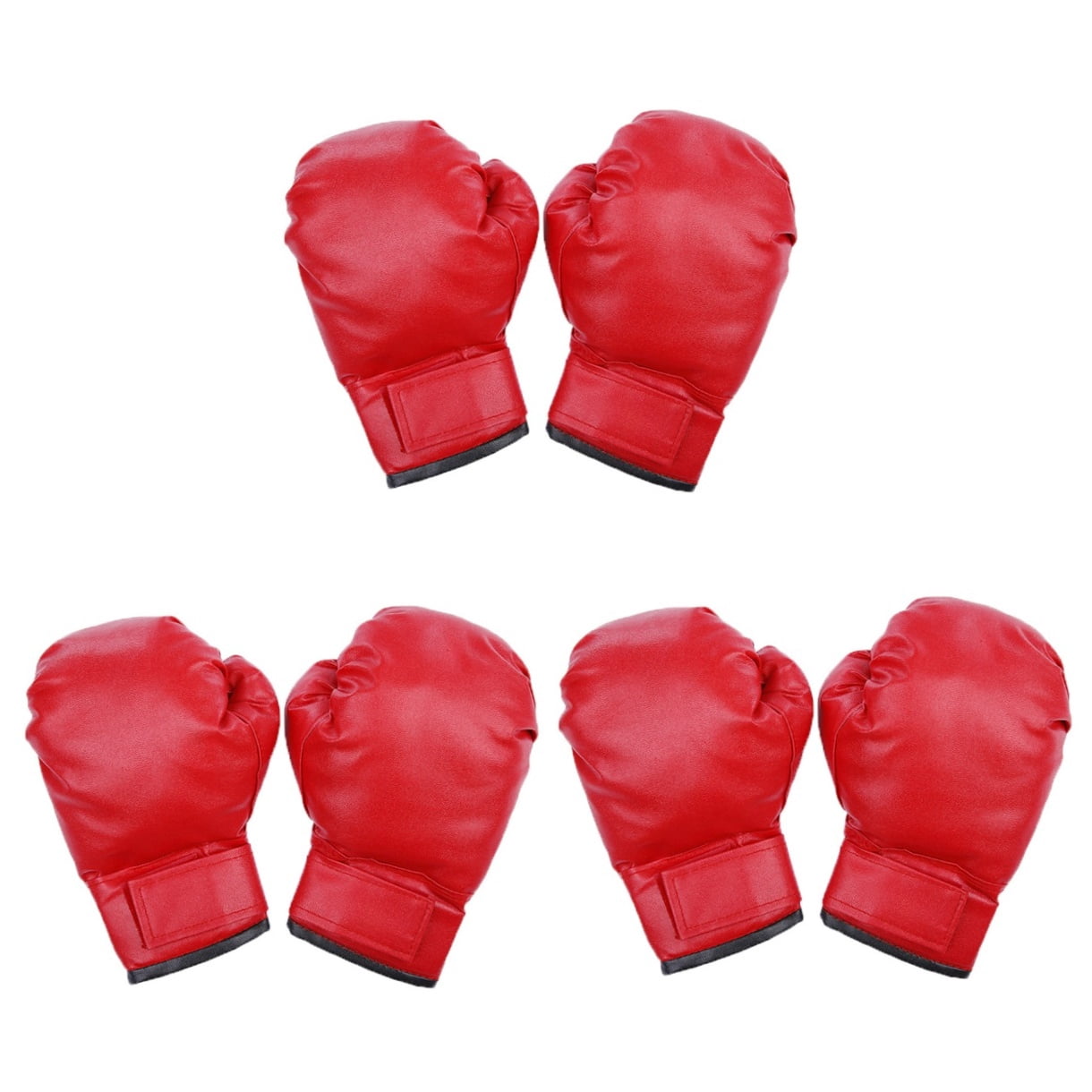 3 Pairs Boxing Gloves Hand Wraps Sparring Kit Kids Mittens The Fitness Child Red