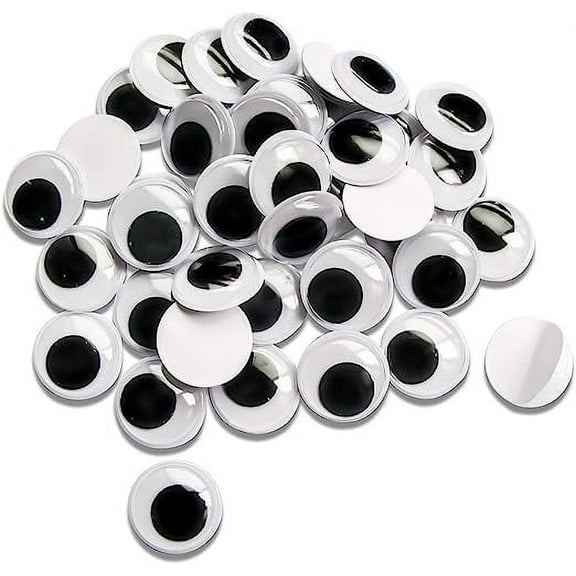 Nvzi 300pcs 15mm Plastic Wiggle Googly Eyes Self Adhesive Black Round Sticker Eyes DIY Arts Crafts Scrapbooking Accessories