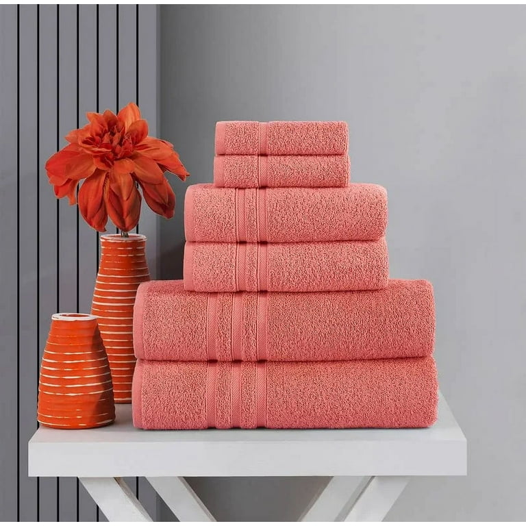 Hammam Linen White Bath Towels Set 6-Piece Original Turkish Cotton Soft, Absorbent and Premium Towel for Bathroom and Kitchen 2 Bath Towels, 2 Hand