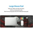 thumbnail image 3 of Japanese XXL Gaming Mouse Pad - 35.4x15.7 Inch Black Red Design, Extended Large Keyboard Full Desk Mat, Non-Slip Rubber Base, Stitched Edges, Perfect for Home Office, 3 of 6