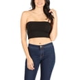 thumbnail image 5 of FashionMille Women Casual Regular Fit Ribbed Strapless Tube Top Crop Tank Top Shirt, 5 of 5