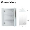 thumbnail image 3 of Hironpal Bathroom Corner Mirror Cabinet,18" x 24" 2 Doors Medicine Cabinet Wall Mounted,White, 3 of 7