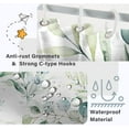 thumbnail image 3 of Eucalyptus Shower Curtain, Sage Green Shower Curtain for Bathroom Watercolor Spring Leaves Botanical Waterproof Fabric Shower Curtain Set with Hooks, 72x72 Inch, 3 of 6