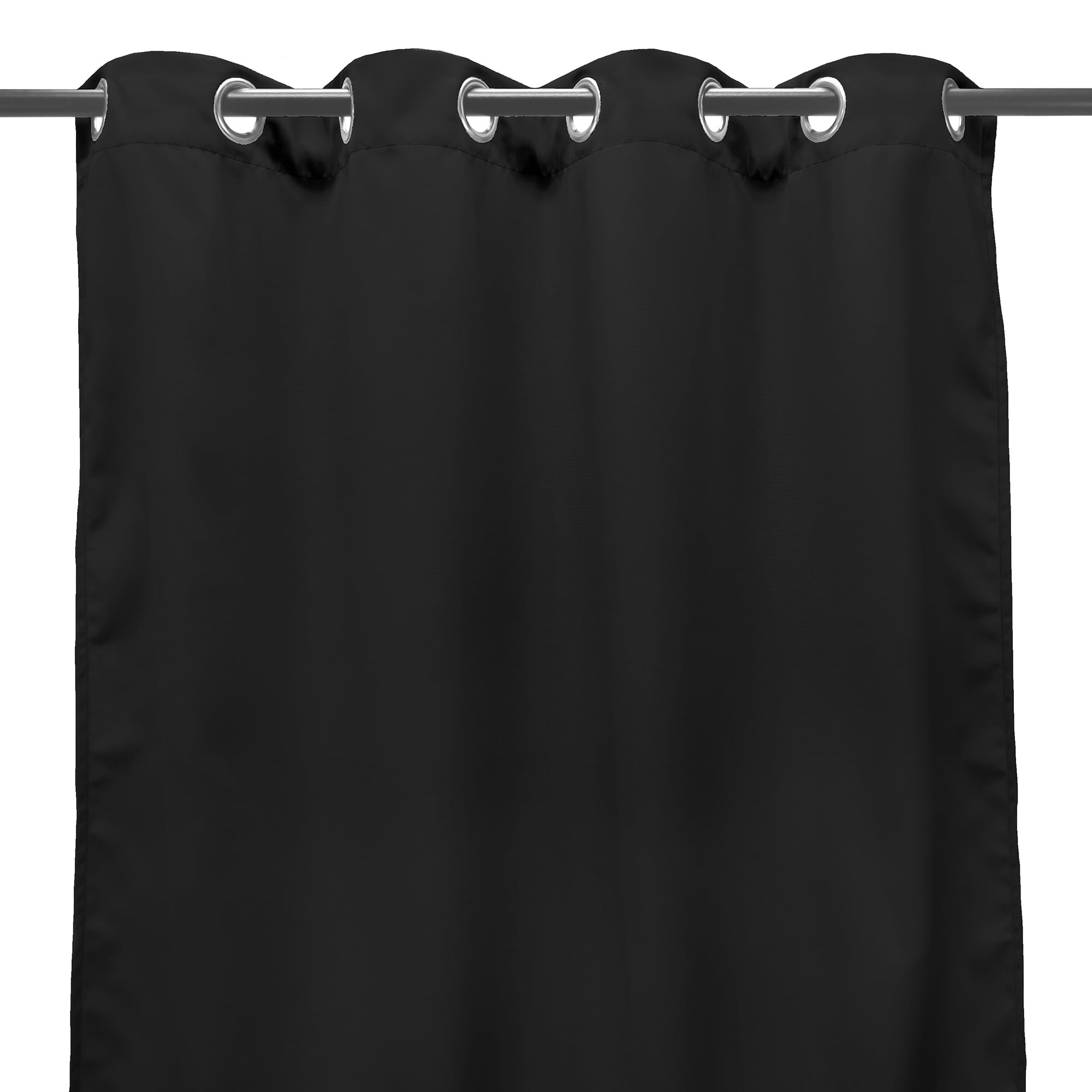 Jordan Manufacturing 54" x 84" Black Solid Grommet Semi-sheer Outdoor Curtain Panel (2 Pack)