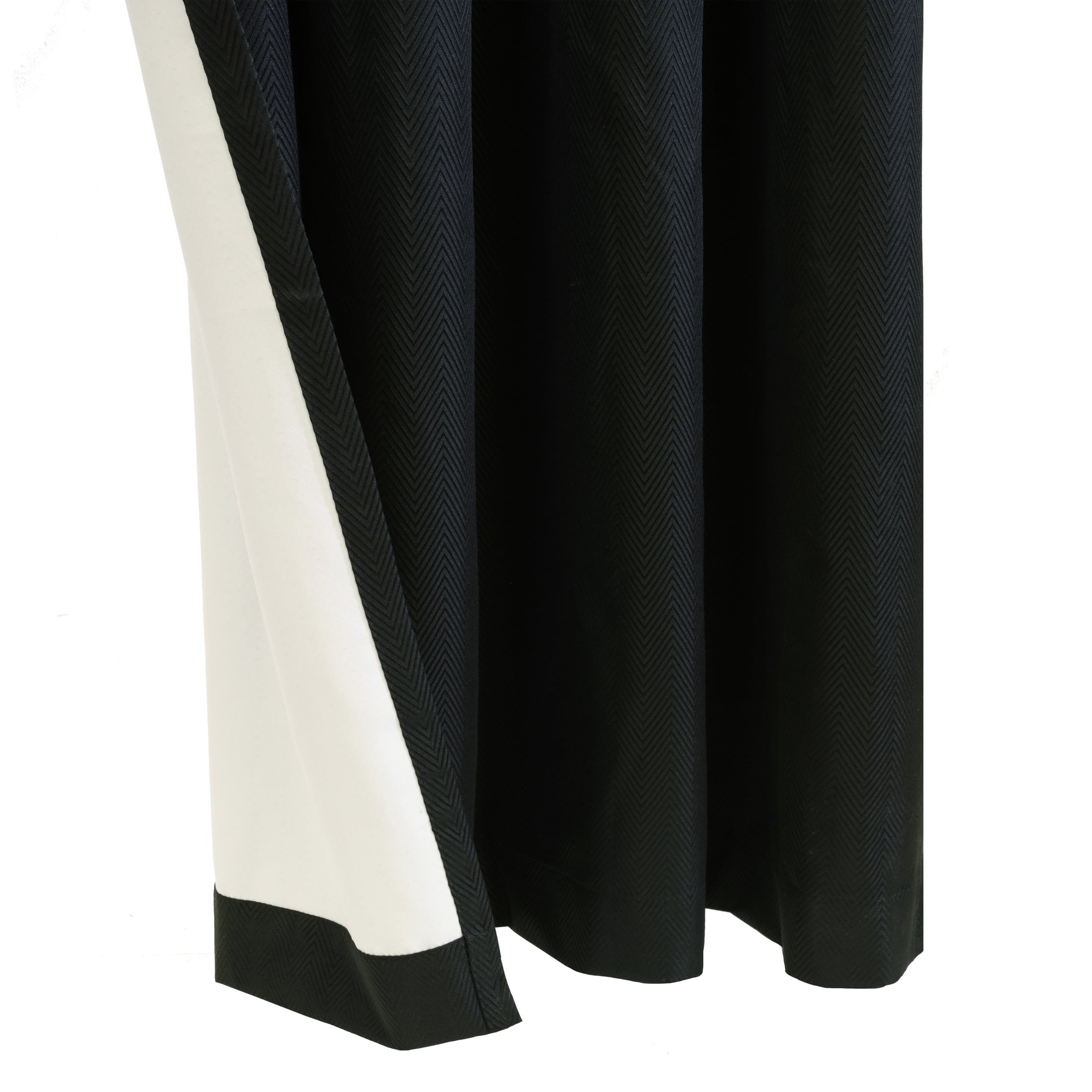 Atlanta Total Blackout Chevron Textured Curtain Panel 52" x 84" in Black