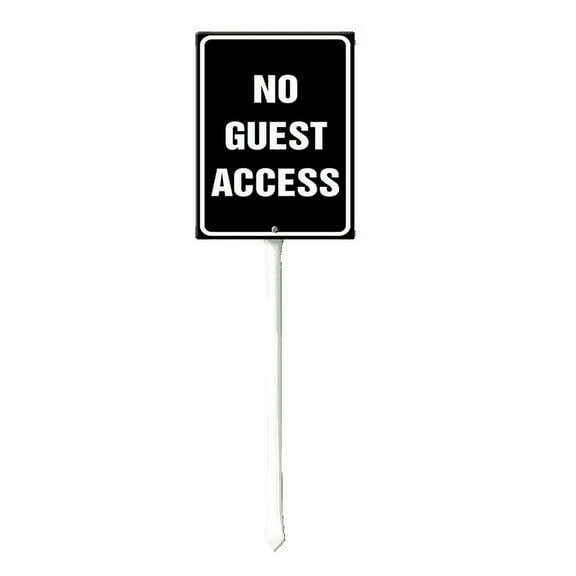 Eveokoki No Soliciting Sign for House - Metal No Soliciting Yard Sign - 7" x 8.8" - Aluminum No Guest Access Signs for Home - with 12.8" Long Stake