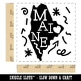thumbnail image 2 of Maine State with Text Swirls Square Rubber Stamp Stamping Scrapbooking Crafting - Small 1.25in, 2 of 7