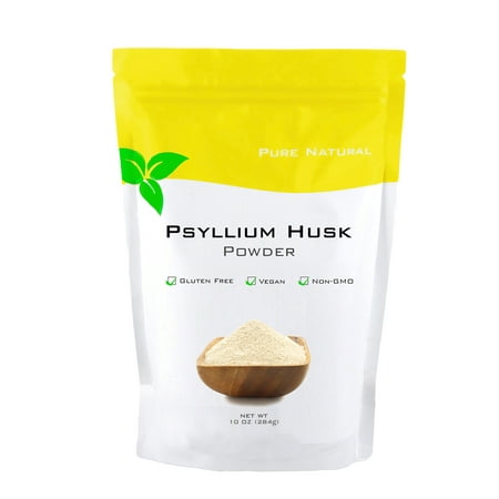 Pure Natural Psyllium Husk Powder 10 Oz Non GMO