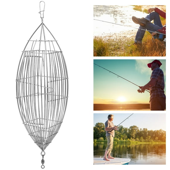 Cage Fishing Bait Cage Stainless Steel Lure Cage Carp Fishing Trap Basket Feeder Holder for Shrimp Crab Fish Baits