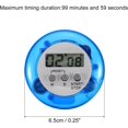 thumbnail image 2 of Temporizador digital redondo de 2 piezas (azul), reloj pequeño de cuenta atrás/arriba con magnético, pantalla LCD grande, sonidos fuertes, minuto, segundo temporizador de cocina para juegos, cocina JM, 2 of 5