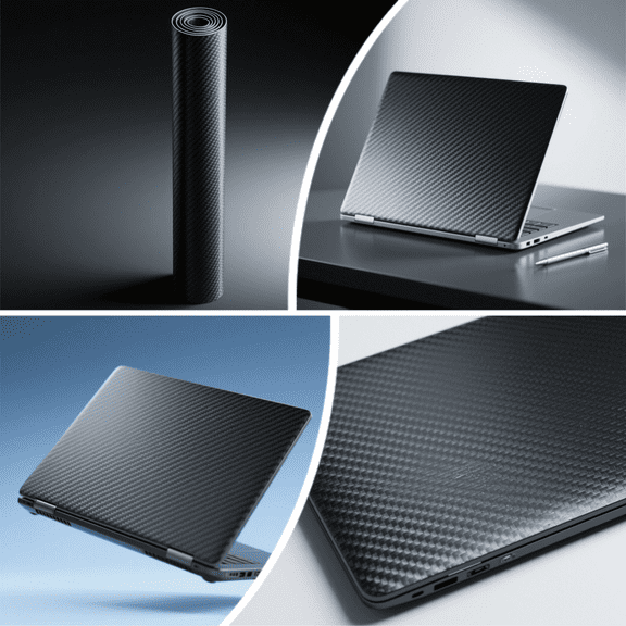 3D Black Carbon Fiber Vinyl Wrap Roll 1x5, 2x5, 4.8x5 FT - DIY Adhesive Film for Laptop, Phone, Car, Auto Interior Trim, Furniture