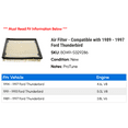 thumbnail image 2 of Air Filter - Compatible with 1989 - 1997 Ford Thunderbird 1990 1991 1992 1993 1994 1995 1996, 2 of 2