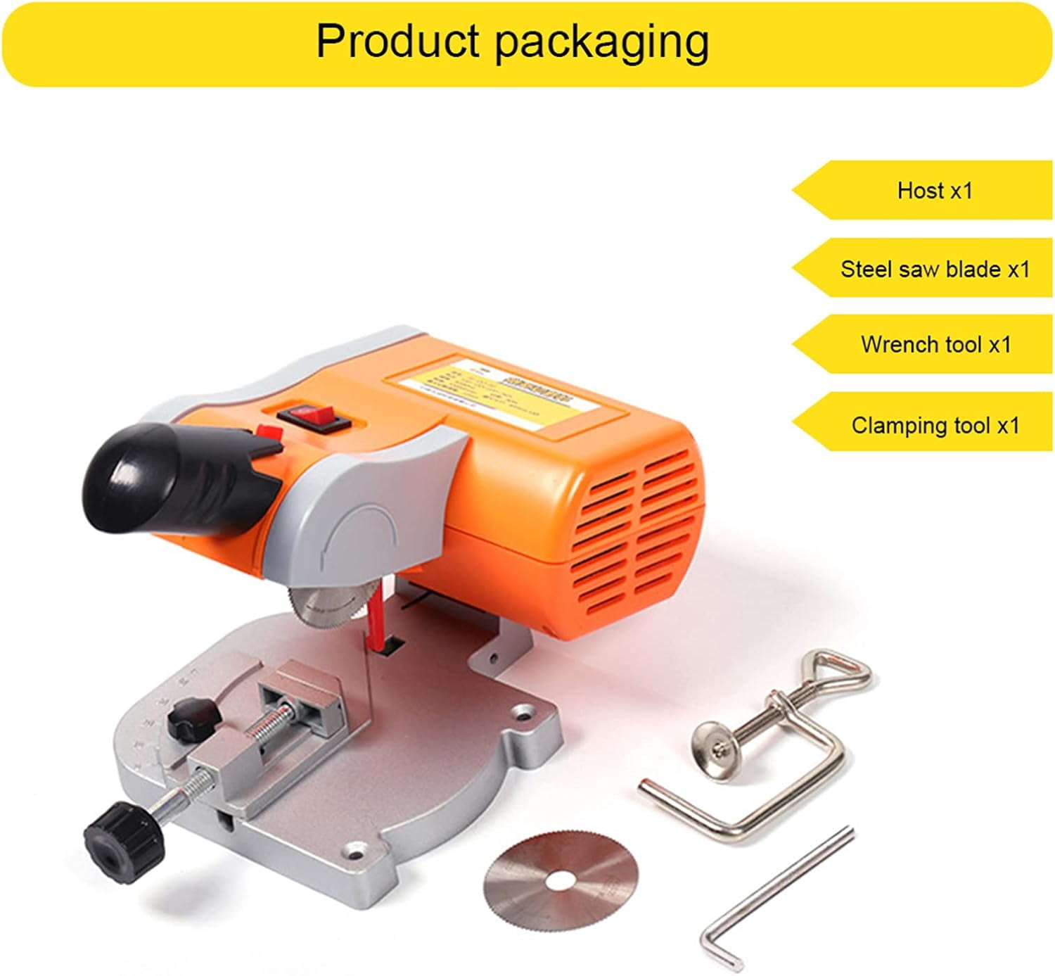Mini Bench Cut Off Saw, Mini Benchtop Cutoff Miter Saw, 110V Mini Bench Cut-off Saw Set for Cutting Metal/Wood/Plastic, 1/2 Cutting Depth, 0-45 Degree Miter (1/2" Cutting Depth)