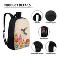 thumbnail image 3 of Xixirimido Hummingbird Colorful Flowers Print 3 Pack Kids School Backpack Set for Teen Boys Girls Lunch Box Pencil Bag, Junior Schoolbag Bookbag for Students, 3 of 4