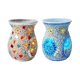 thumbnail image 3 of Candelabro de vidrio artesanal con quemador de aceite en vibrantes tonos azul y amarillo. EstiloE, 3 of 9