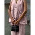 thumbnail image 6 of ZANKLEY Womens Two Piece Outfit V Neck Peplum Top and Wide Leg Pants Set Casual Dressy Summer Vacation Wear, 6 of 13