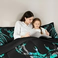 thumbnail image 5 of Manfei Woodland Animal Moose Full Size Comforter Sets,Jungle Deer Silhouette Bedding Comforter Set,Retro Cyan Camo Bedding Sets For Boys Teens,Ultra Soft Home Decor Reversible,3-Piece, 5 of 8