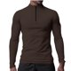 thumbnail image 1 of pstuiky camisa de manga larga para hombre, Protector solar de verano para hombre, transpirable, de color sólido, con cremallera, cuello alto y manga larga. top de hombre xxxl, 1 of 5