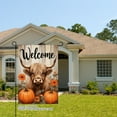 thumbnail image 2 of JOOCAR Highland Cow with Pumpkins Linen Garden Flag for Fall Autumn Home Outdoor Garden Yard Door Decor 12x18 inch, 2 of 5