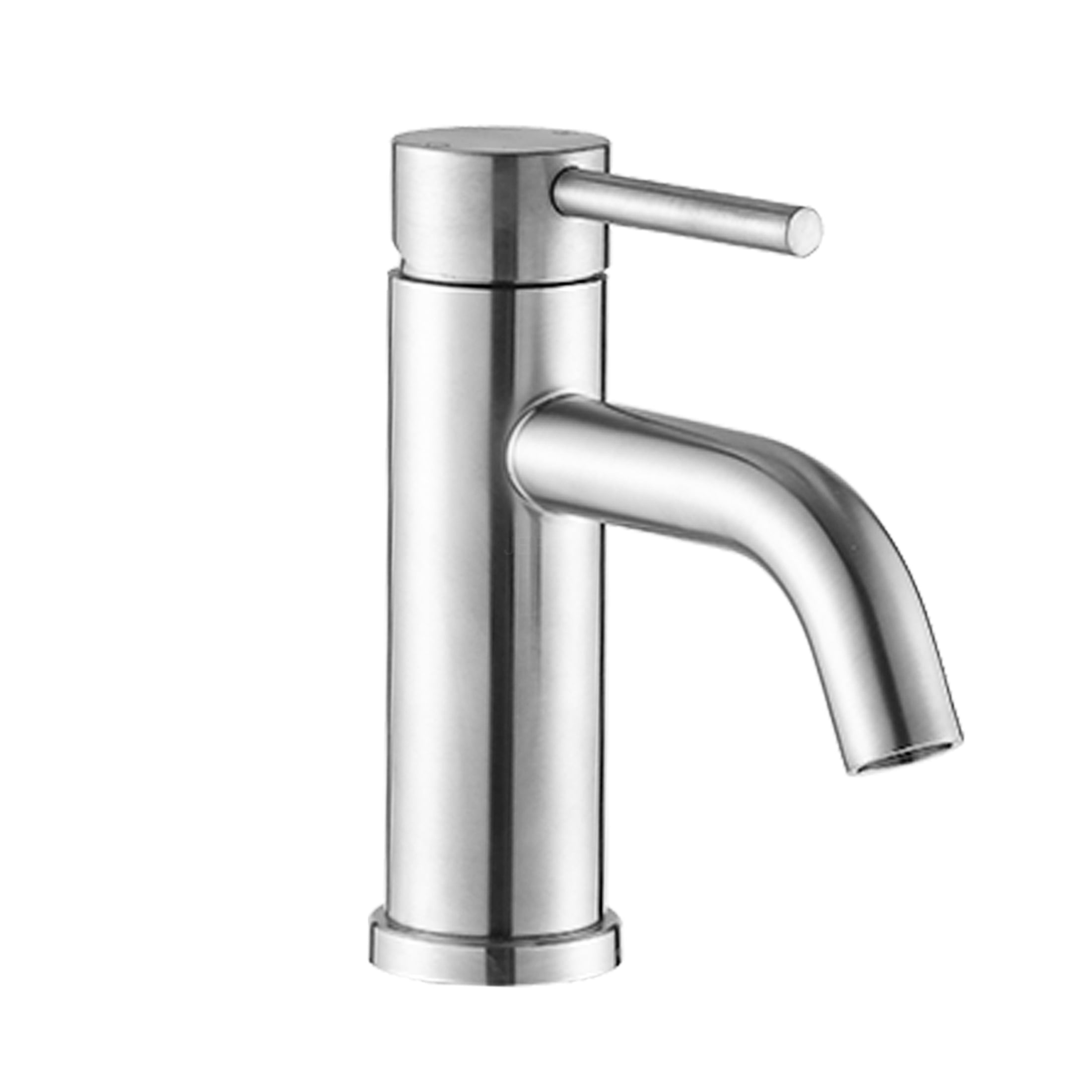JERFIT Modern Single Hole Bathroom Sink Faucet in Brushed Nickel, Water-Saving 1.2 GPM, High Arc Spout with Aerator, Easy Install for Vanity