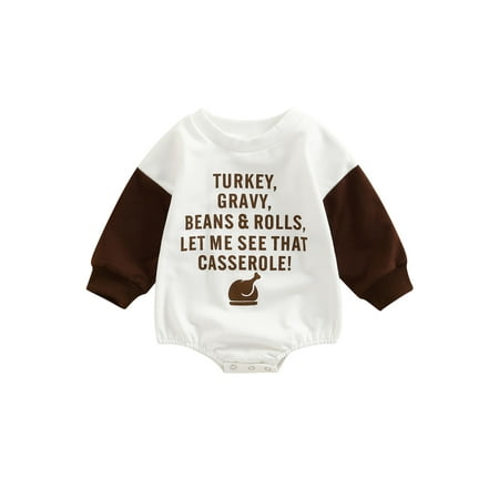 

Vera Natura Thanksgiving Baby Girl Boy Sweatshirt Romper Oversized Turkey Onesie Bodysuit Gobble Cute Fall Winter Clothes Outfits
