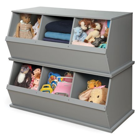 badger basket three bin stackable storage cubby stores