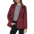 thumbnail image 1 of Chaquetas utilitarias para mujeres INSPIRE CHIC con cintura ajustable, bolsillos con solapa, chaquetas con cremallera y botón en burdeos, talla XL, 1 of 7