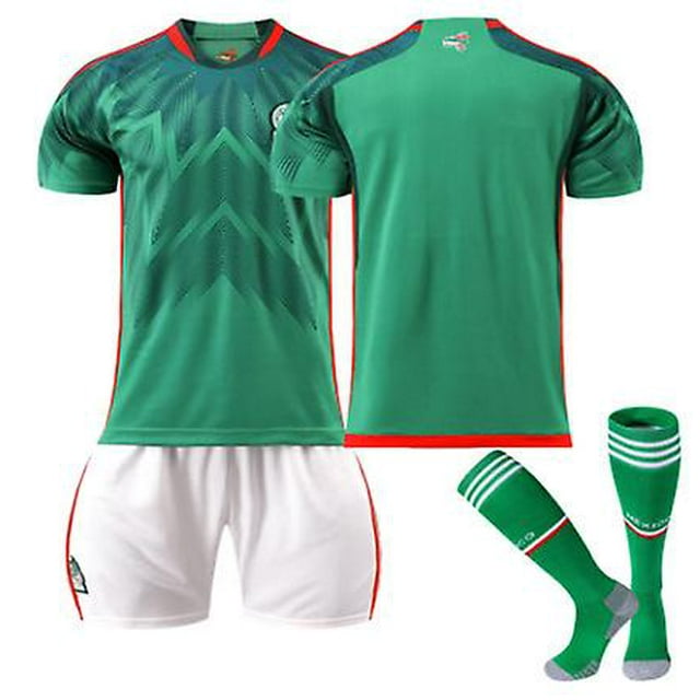LGreen B Traje de uniformes de fútbol para hombres y mujeres de alta calidad Chicharito 14 # A.guardado 18 # Conjunto de camiseta de equipo de fútbol de moda deportiva para niños con calcetín y protección de rodilla esquí esquí Gafas de esquí