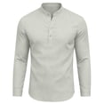 thumbnail image 4 of Yaoyar Men's Henley Shirt Long Sleeve Loose Button up Shirts Basic Tee 2026 Summer Hippie Casual Beach, 4 of 8