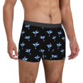 thumbnail image 5 of Men's Boxer Briefs, Blue Purple Hummingbird Print Soft Comfy Mens Underwear Boxer Briefs Breathable With Widen Waist, 5 of 7