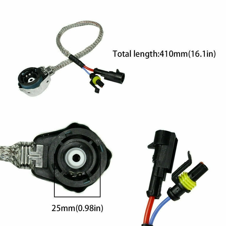 2X HID Xenon D1S D1R D1C Bulb Wire Harness Power Adaptor Cable Cord Pl –  Autolizer